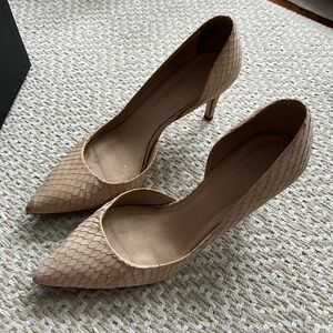 J. Crew Nude Snake Skin Leather Pumps